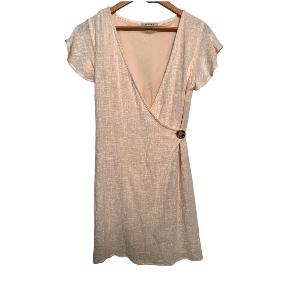 Favlux Cream Linen Wrap Dress | Lightweight Summer Style | NWOT